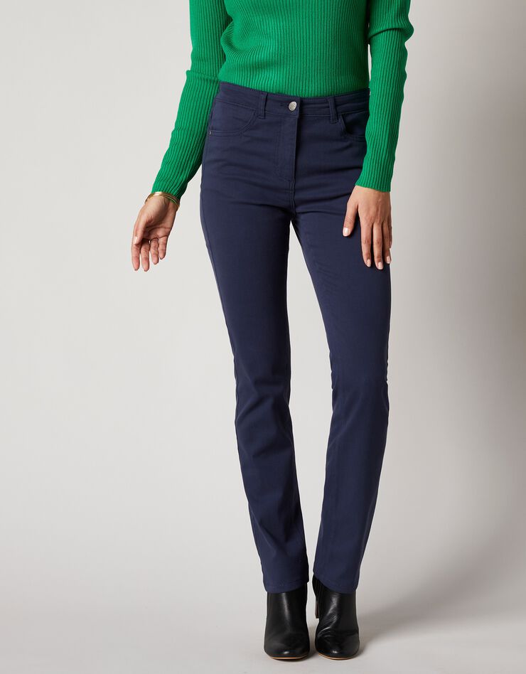 Pantalon droit, twill stretch (marine) Pantalon droit, twill stretch (marine)