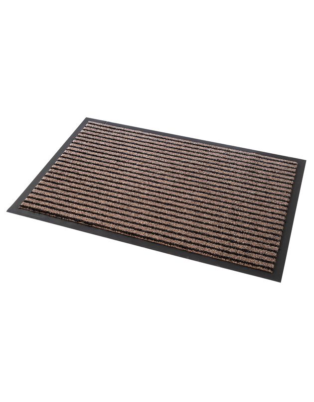 Tapis uni anti-poussière fibre grattante (marron)