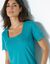T-shirt col carré galon fantaisie (émeraude)