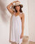 Robe bretelles tressées, gaze de coton (blanc)