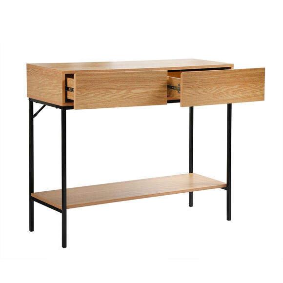 Console STOCKIES - 2 tiroirs, 1 tablette (naturel)
