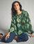 Blouse en voile, imprimée (noir / vert)
