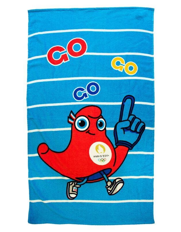 Drap de bain Oly JO2024® personnalisable (bleu)