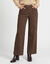Pantalon large d&eacute;tails plis piqu&eacute;s, petite stature (chocolat)