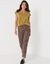 T-shirt col V, maille fantaisie brillante (bronze)