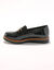 Mocassins &agrave; mors semelle compens&eacute;e - effet croco verni  (noir)