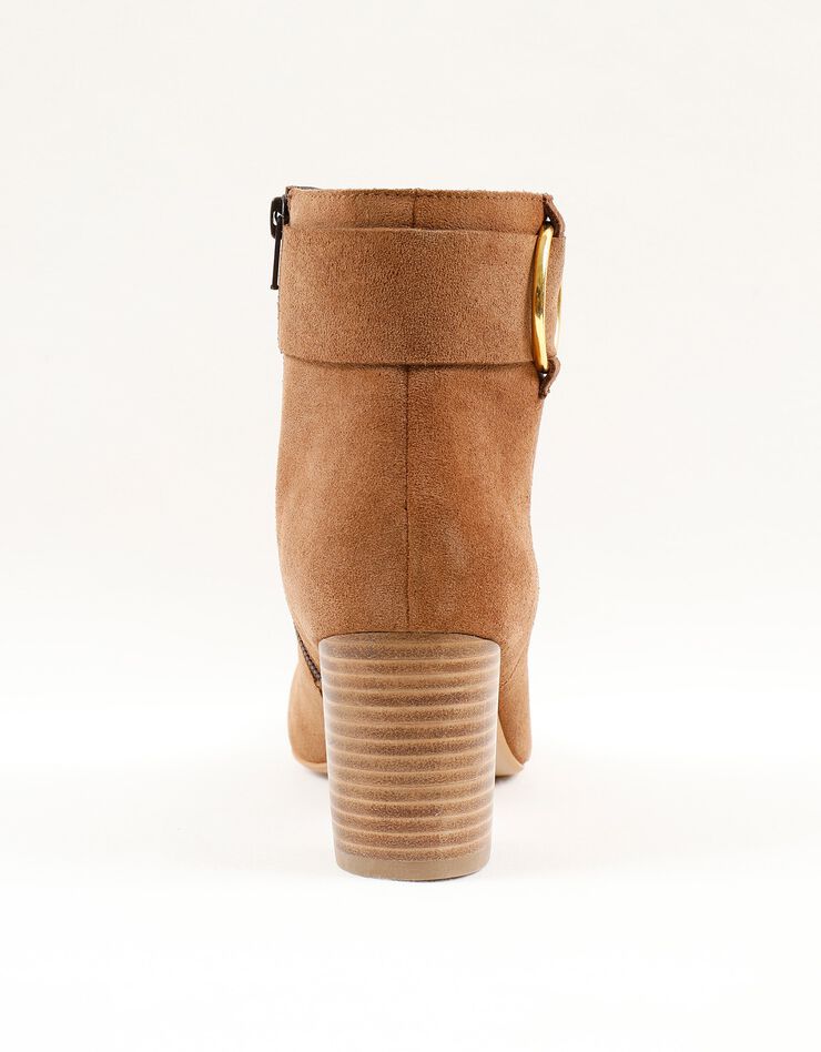 Boots croûte de cuir boucle côté (caramel) Boots croûte de cuir boucle côté (caramel)