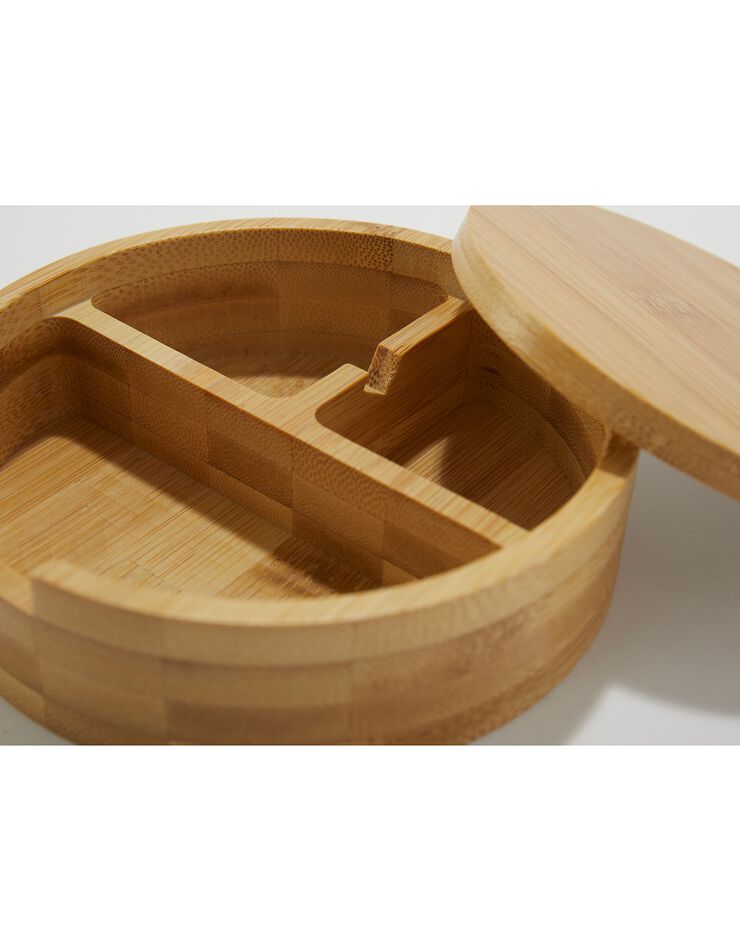 Boîte de rangement avec miroir de maquillage (bois)