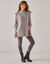 Pull tunique sans manches, maille anglaise toucher doux (gris chiné)