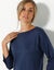 Pull col bateau manches 3/4 (marine)