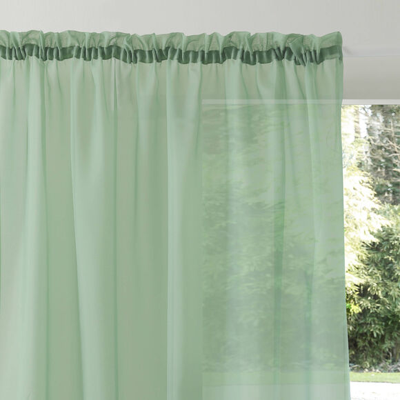 Panneau voile uni finition galon fronceur (vert)