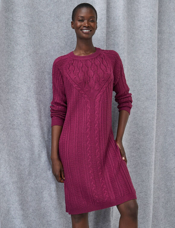Robe pull torsad&eacute;e  (prune)