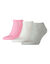 Socquettes basses spéciales sport - lot de 3 (gris / rose)