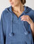 Poncho &agrave; capuche, maille polaire toucher peluche (bleu)
