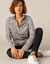 T-shirt col montant zippé imprimé (taupe)
