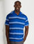 Polo rayé manches courtes (bleu)