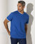 T-shirt uni maille piquée manches courtes (bleu)