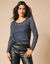 T-shirt manches longues, résille fantaisie (gris anthracite)