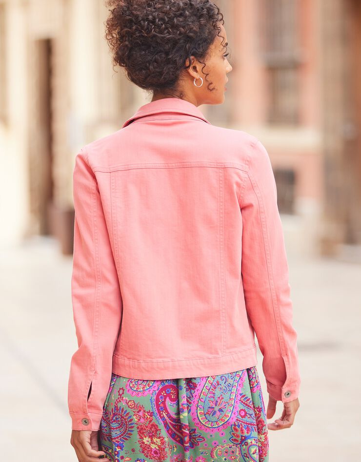 Veste boutonnée plis fantaisie (corail)