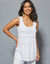 Débardeur fluide macramé (blanc)