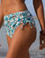 Bas de maillot de bain taille haute imprim&eacute; Tanza (&eacute;cru / &eacute;meraude)