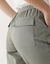 Pantalon mom 7/8ème uni, coton (kaki)