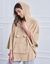 Poncho à capuche, maille polaire toucher peluche (beige)