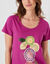 Chemise de nuit courte manches courtes motif "rosaces" (violine)