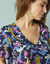 Blouse manches courtes Spécial Petites crêpe imprimé (marine / vert)