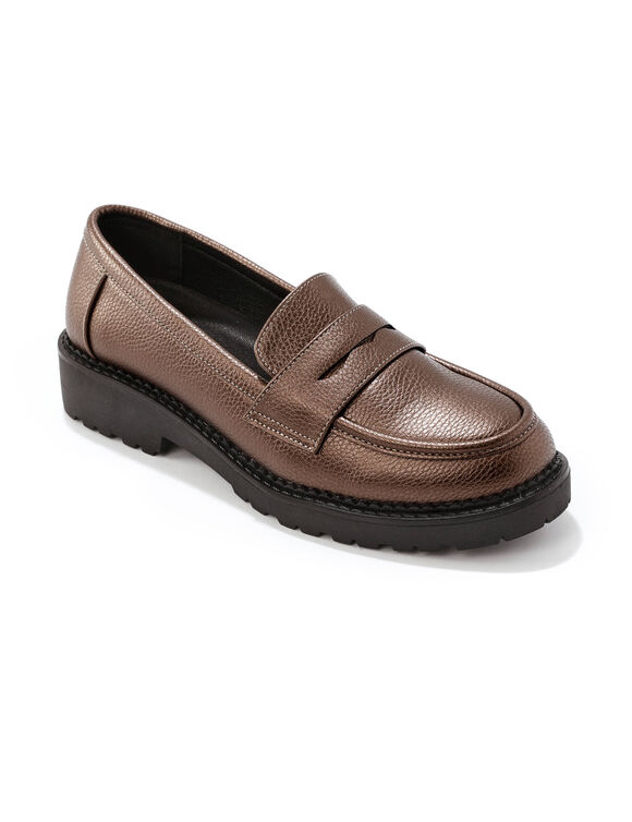 Mocassins métallisés (bronze)