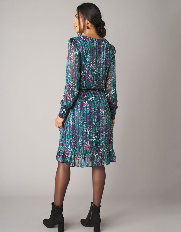 Robe volantée imprimée (bleu paon) Robe volantée imprimée (bleu paon)