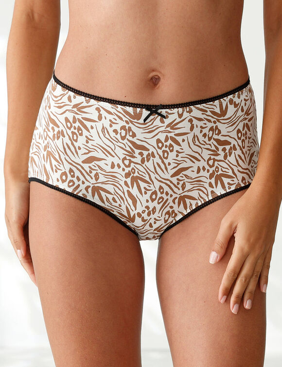 Culotte coton forme maxi imprimé motifs « peau de bête » assortis – Lot de 4 (noir / blanc)
