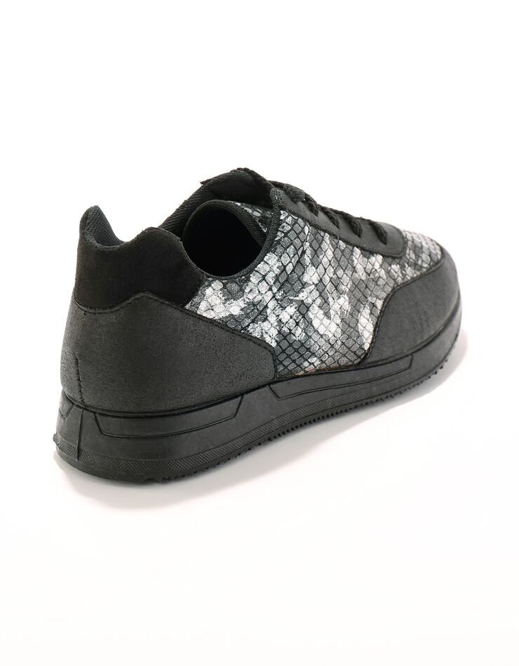 Baskets lacées spécial pieds sensibles en tissu extensible (noir) Baskets lacées spécial pieds sensibles en tissu extensible (noir)
