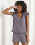 Pyjama short imprimé pois (gris anthracite)