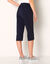 Corsaire toile stretch, effet ventre plat (marine)