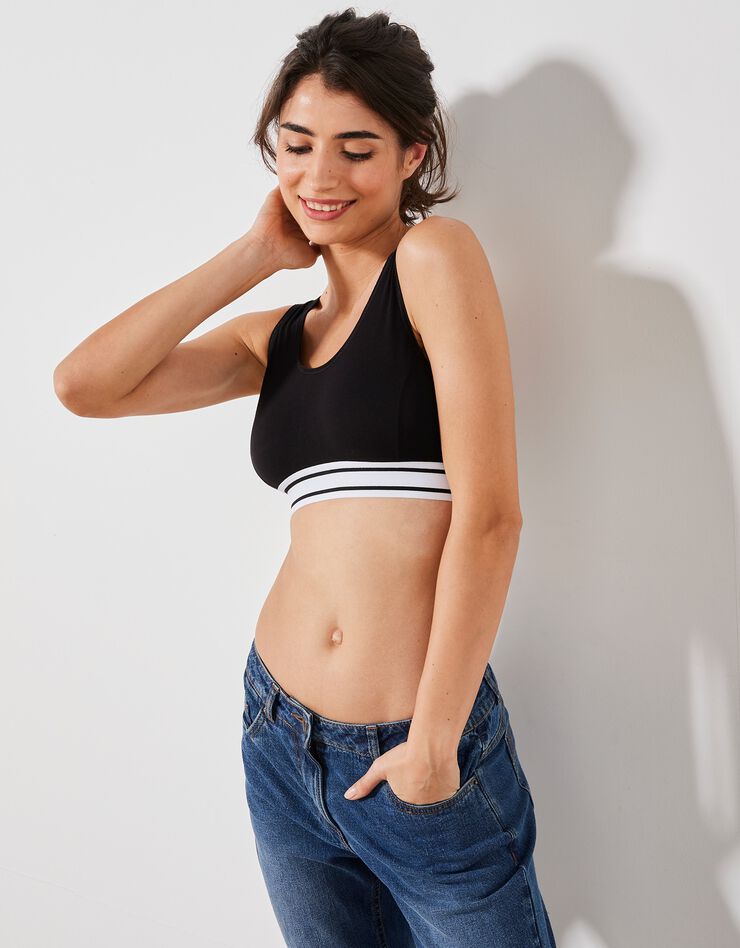 Brassière sport sans armatures - lot de 2 (blanc + noir) Brassière sport sans armatures - lot de 2 (blanc + noir)