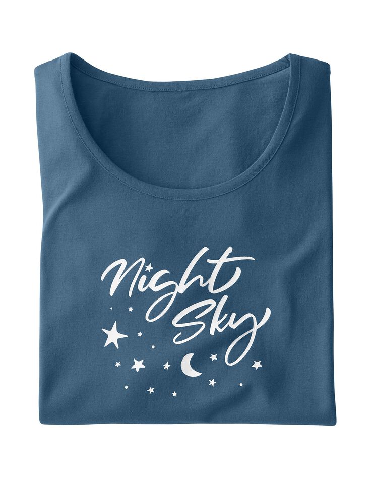 Chemise de nuit courte manches courtes – imprimé night sky (bleu foncé)