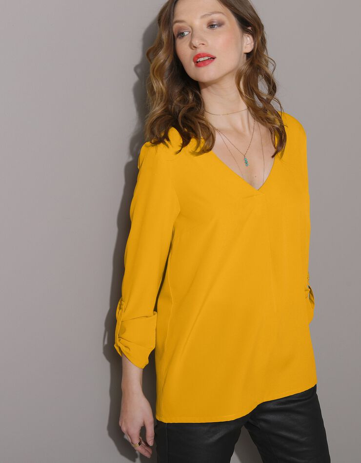 Blouse fluide col V (moutarde) Blouse fluide col V (moutarde)