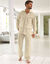 Pyjama imprimé popeline polycoton  (beige)