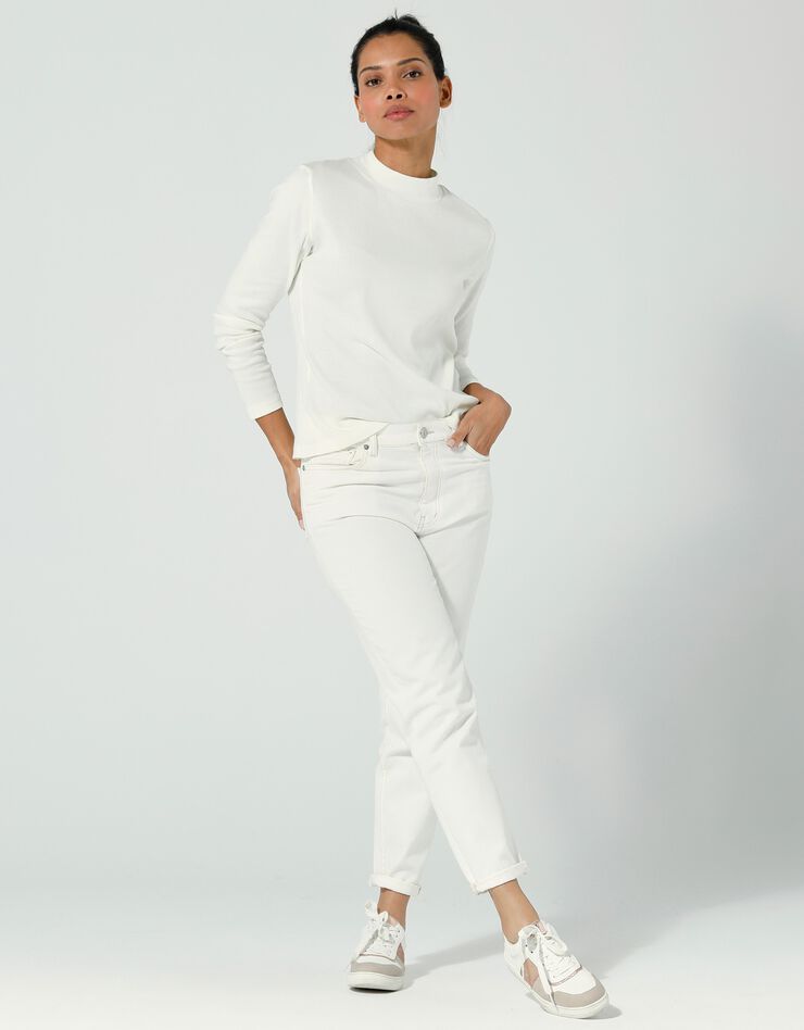 Tee-shirt col montant manches longues (blanc cassé) Tee-shirt col montant manches longues (blanc cassé)