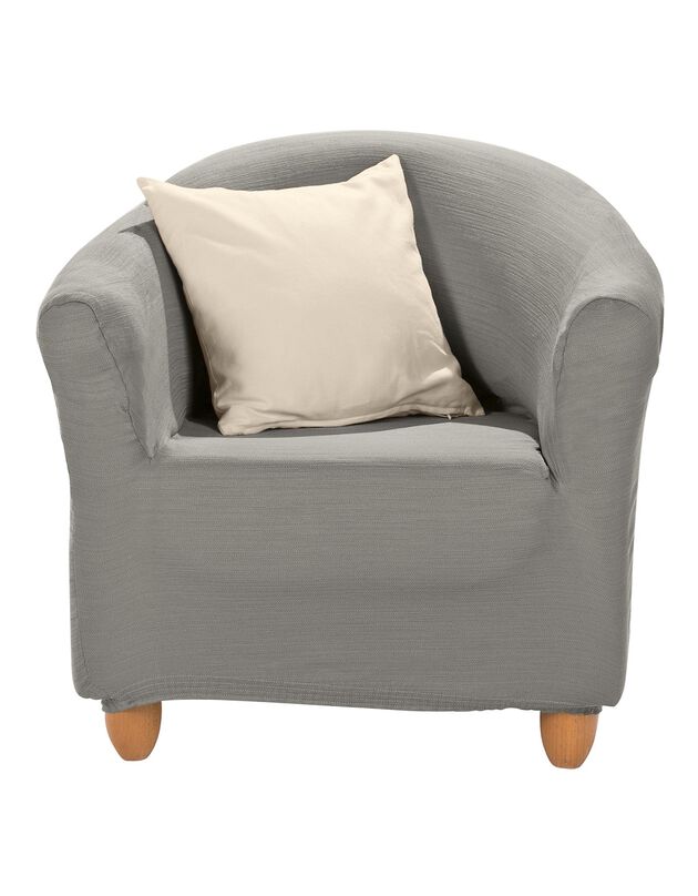 Housse extensible unie spéciale fauteuil cabriolet (gris perle)