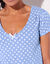Pyjama short imprimé pois (bleu grisé)