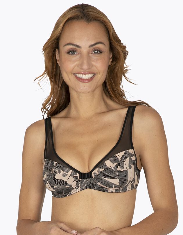 Soutien-gorge imprimé à armature Tulle Design WELL®  (beige)