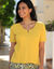 T-shirt maille côtelée (curry)