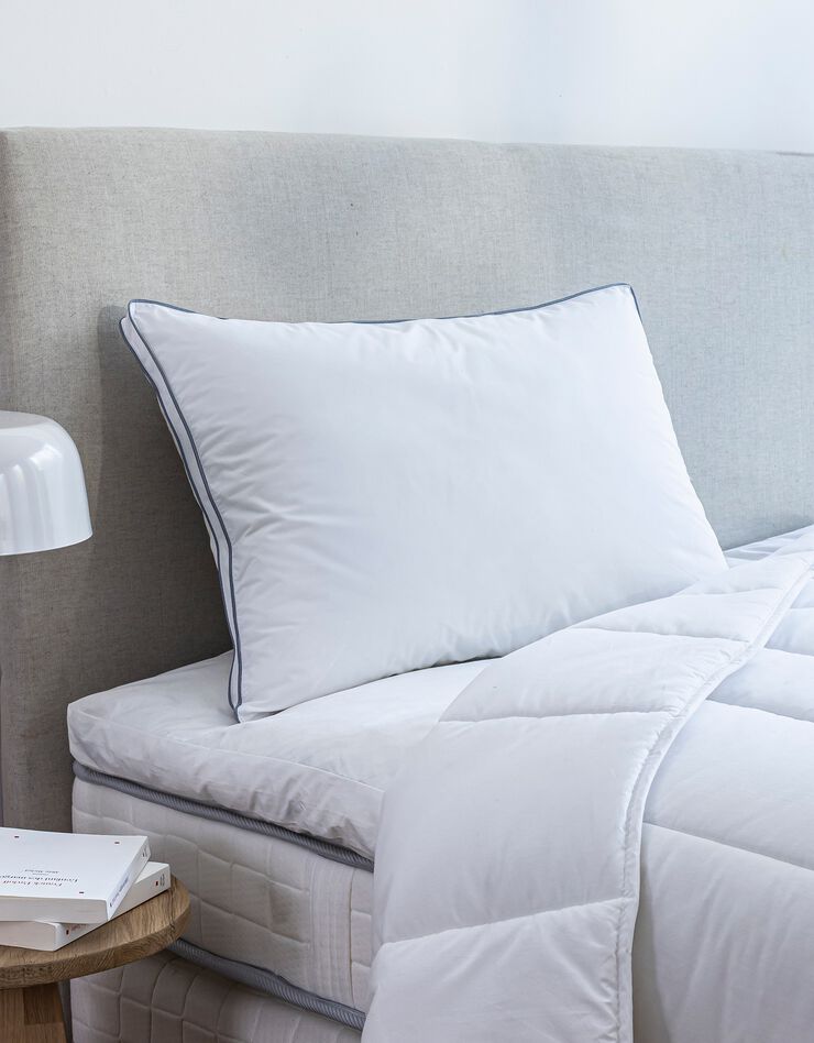 Oreiller percale coton microgel ferme (blanc)