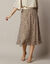 Jupe longue évasée, voile imprimé peau de bête (beige)