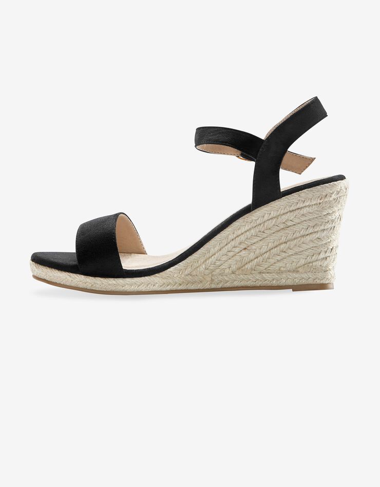 Sandales compensées talon corde (noir) Sandales compensées talon corde (noir)