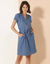 Robe courte col zippé, denim léger (stone)