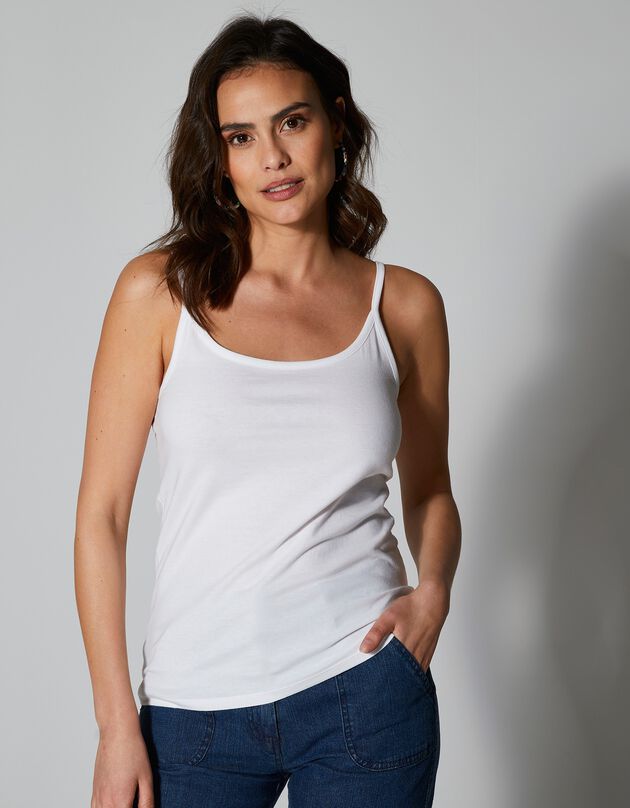Débardeur fines bretelles coton bio(1) (blanc)