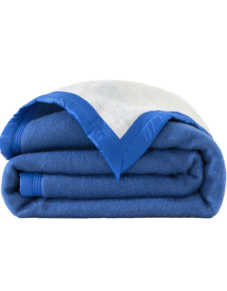 Couverture bicolore laine 600g/m2 (bleu)